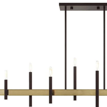 Eight Light Dimmable Chandelier With Shades