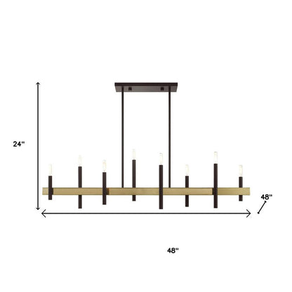 Eight Light Dimmable Chandelier With Shades