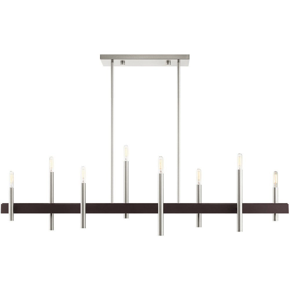 Eight Light Dimmable Chandelier With Shades