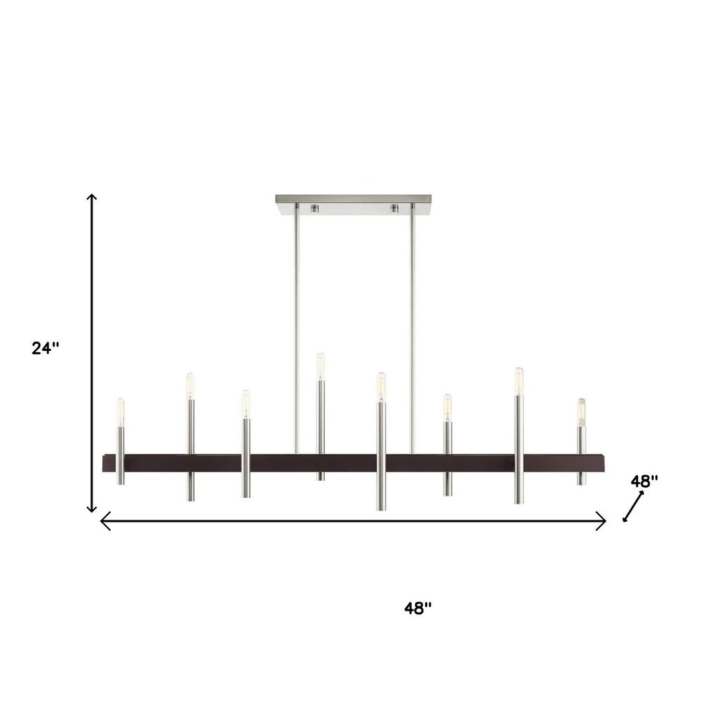 Eight Light Dimmable Chandelier With Shades
