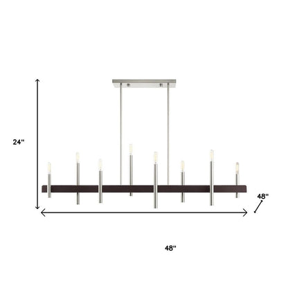 Eight Light Dimmable Chandelier With Shades