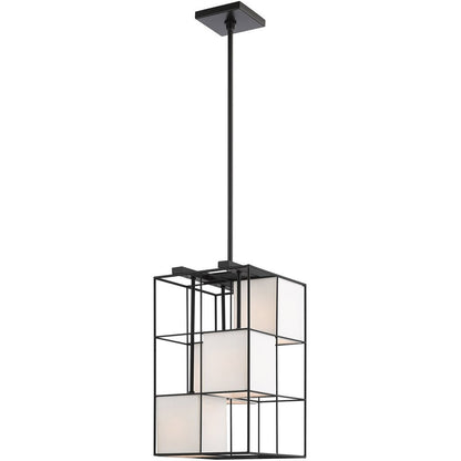 Black Four Light Dimmable Chandelier With Shades