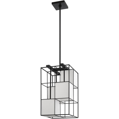 Black Four Light Dimmable Chandelier With Shades