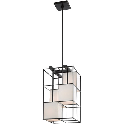 Black Four Light Dimmable Chandelier With Shades