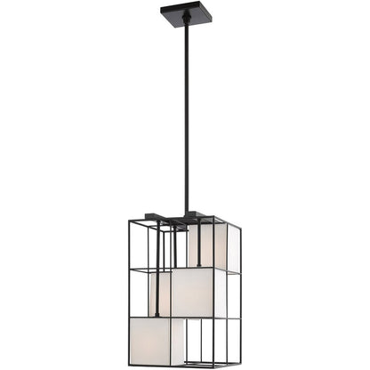 Black Four Light Dimmable Chandelier With Shades