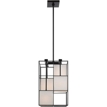 Black Four Light Dimmable Chandelier With Shades