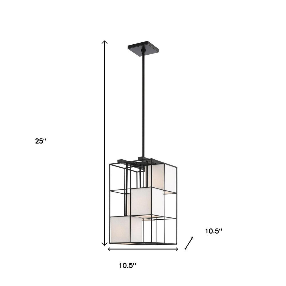 Black Four Light Dimmable Chandelier With Shades