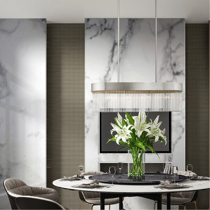 Four Light Dimmable Chandelier With Shades