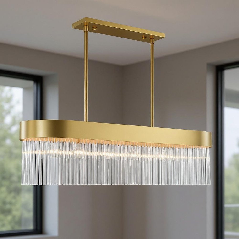 Six Light Dimmable Chandelier With Shades