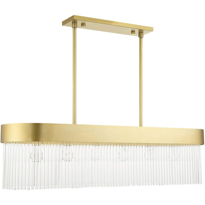 Six Light Dimmable Chandelier With Shades