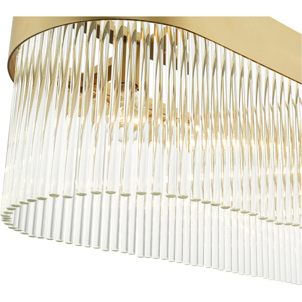 Six Light Dimmable Chandelier With Shades