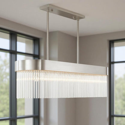 Six Light Dimmable Chandelier With Shades