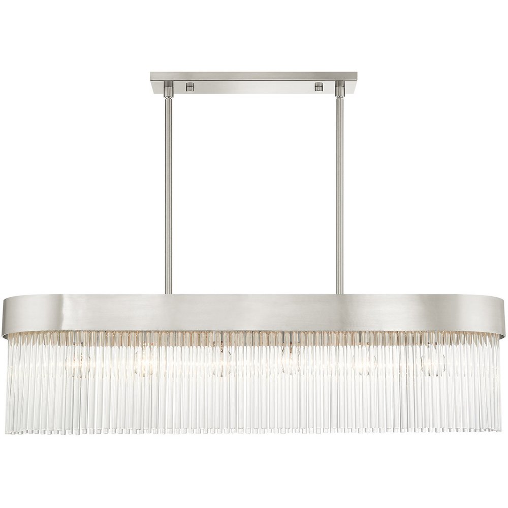 Six Light Dimmable Chandelier With Shades