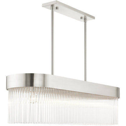 Six Light Dimmable Chandelier With Shades