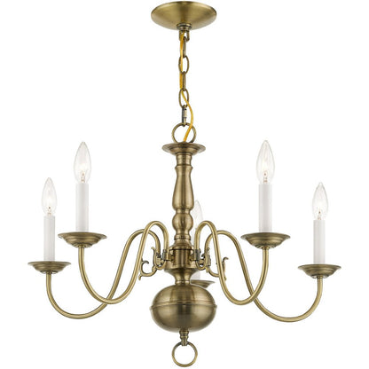 Five Light Dimmable Chandelier With Shades