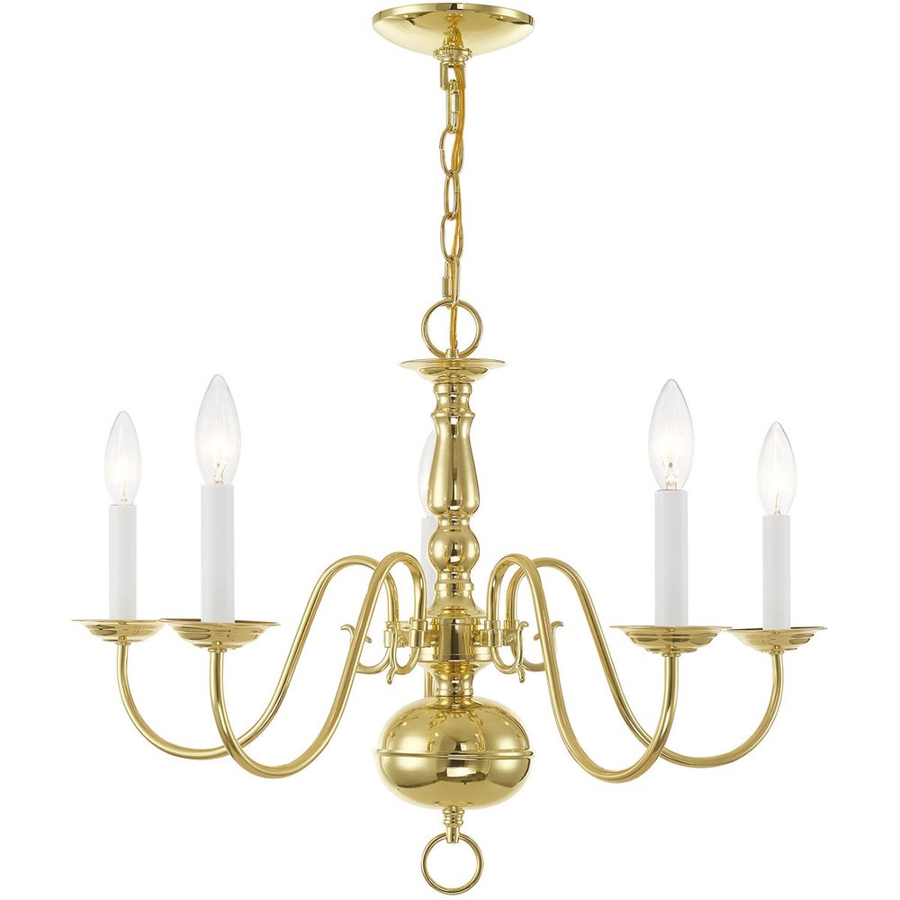 Five Light Dimmable Chandelier With Shades