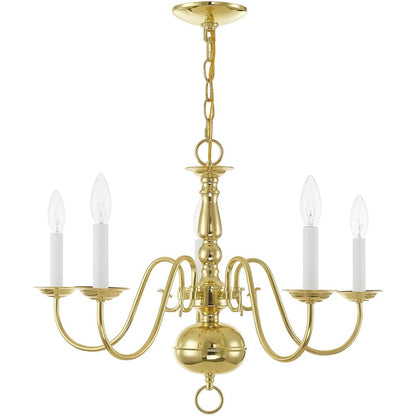 Five Light Dimmable Chandelier With Shades
