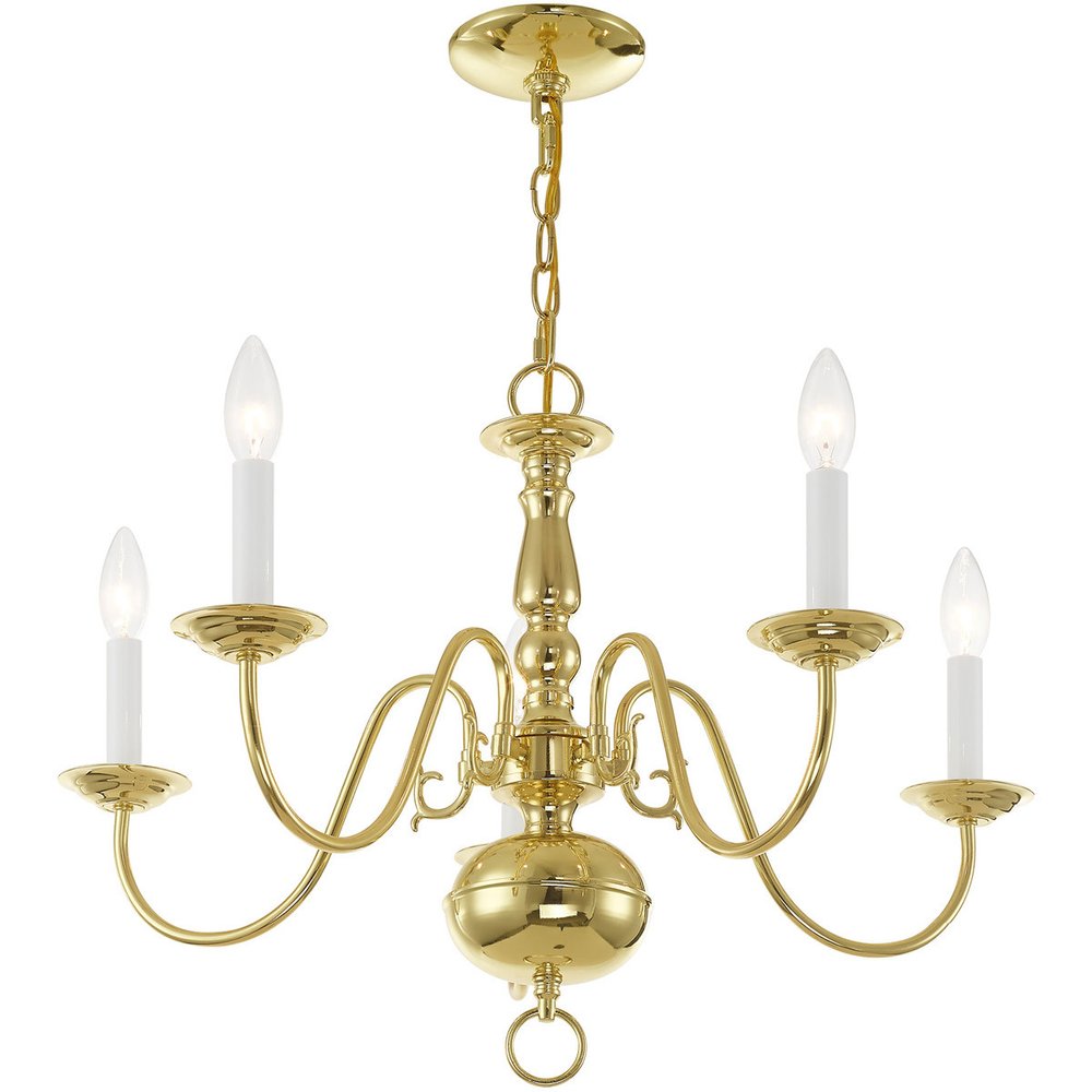 Five Light Dimmable Chandelier With Shades