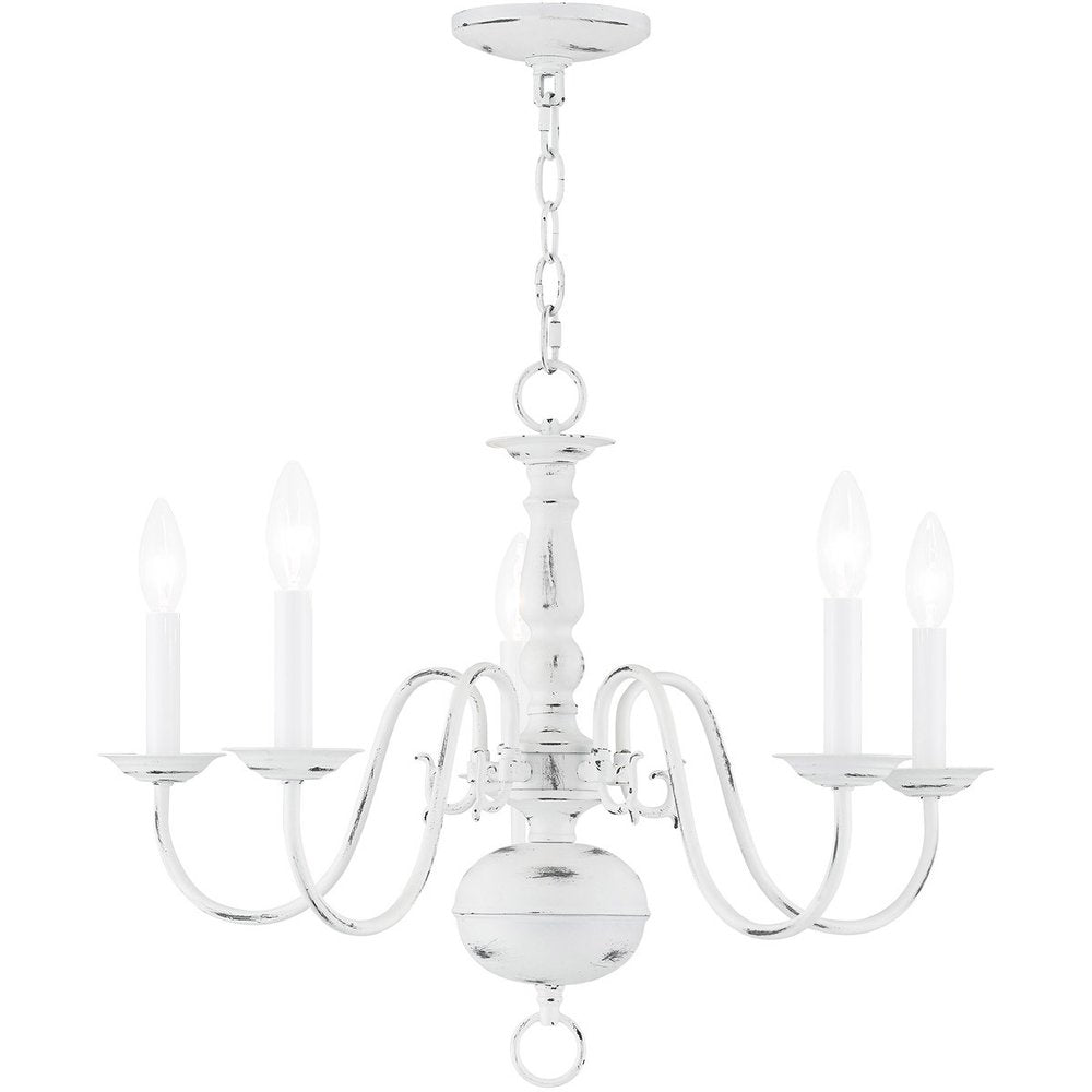 Five Light Dimmable Chandelier With Shades