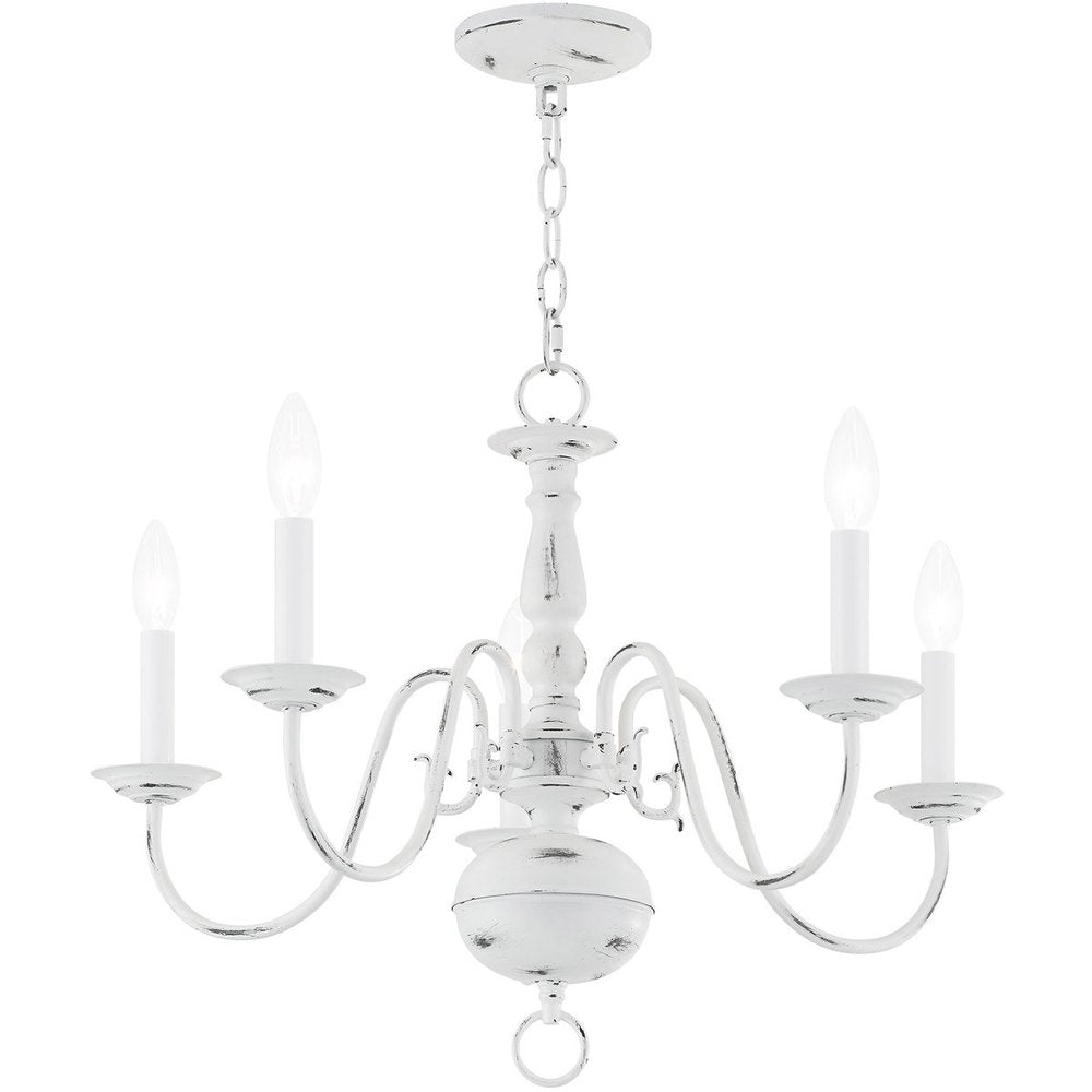 Five Light Dimmable Chandelier With Shades