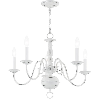 Five Light Dimmable Chandelier With Shades