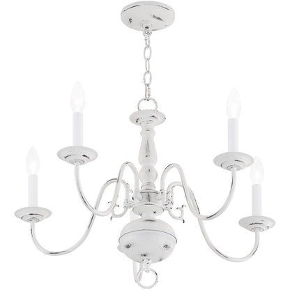Five Light Dimmable Chandelier With Shades