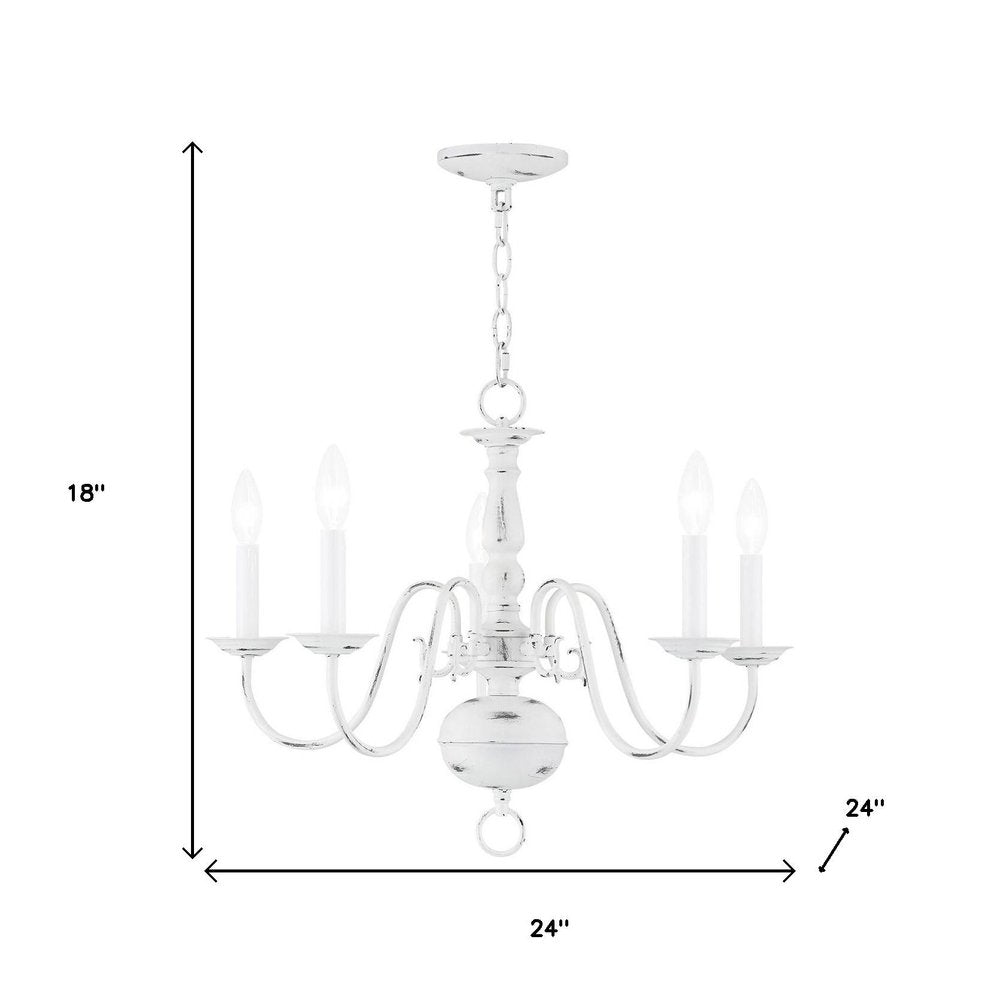 Five Light Dimmable Chandelier With Shades