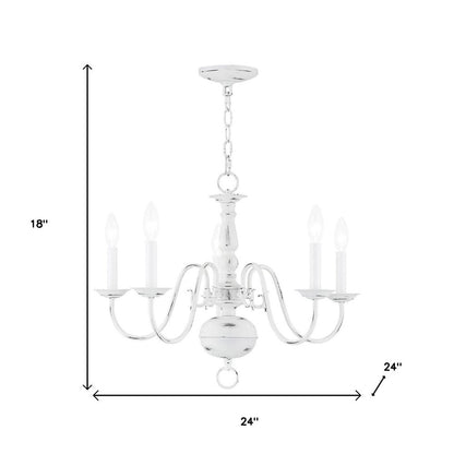 Five Light Dimmable Chandelier With Shades