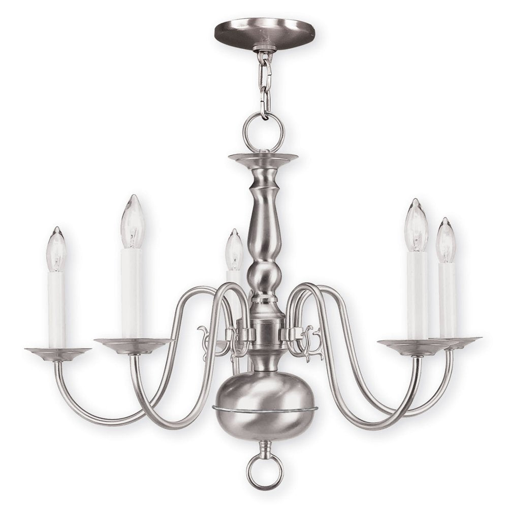 Five Light Dimmable Chandelier With Shades