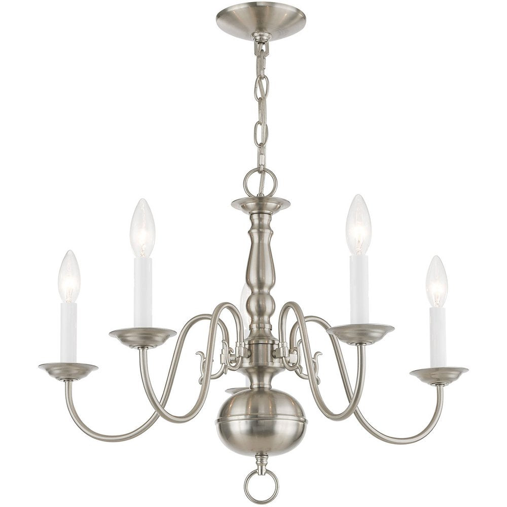 Five Light Dimmable Chandelier With Shades