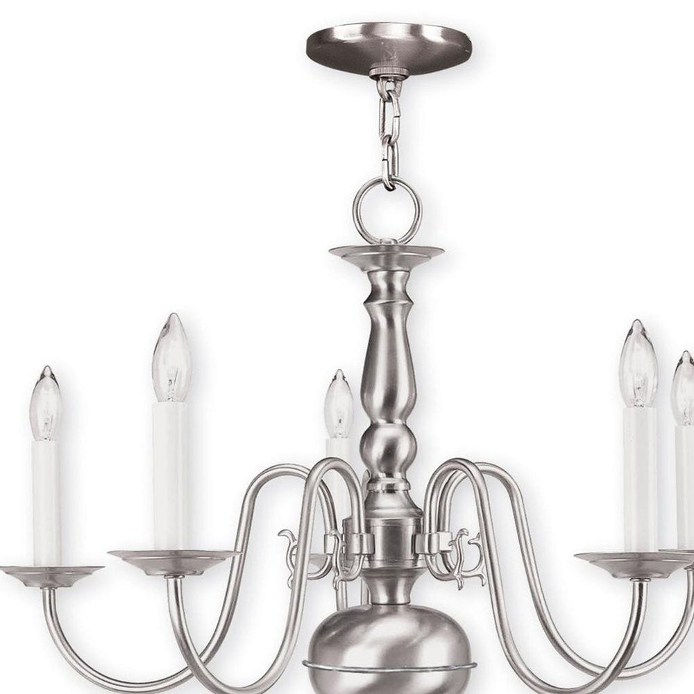 Five Light Dimmable Chandelier With Shades