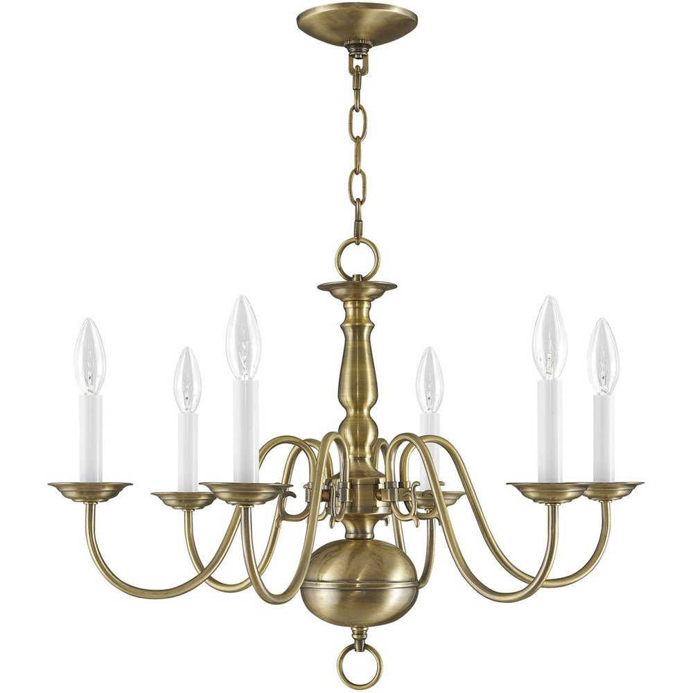 Six Light Dimmable Chandelier With Shades