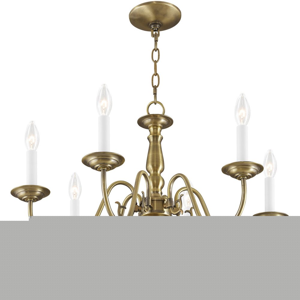 Six Light Dimmable Chandelier With Shades