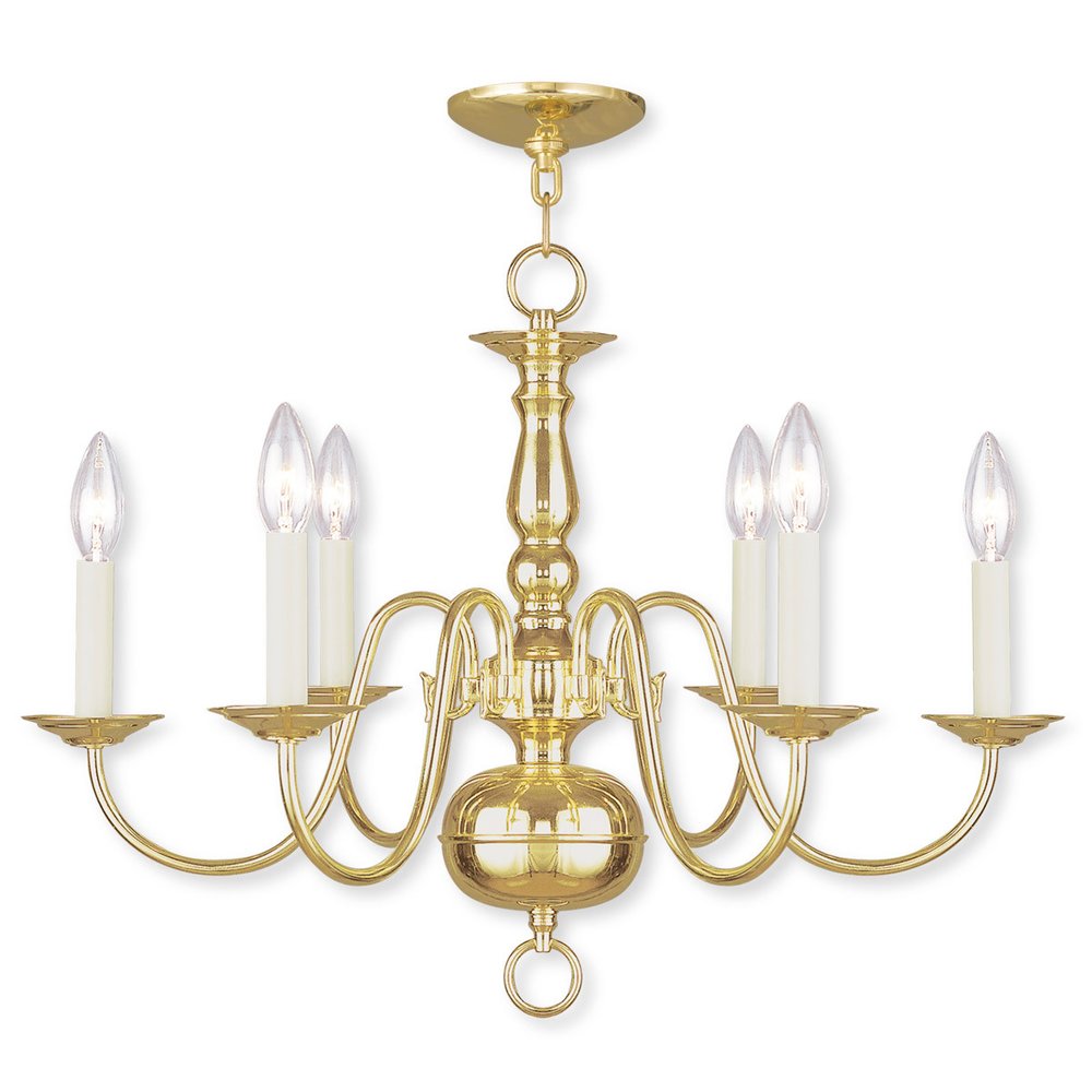 Six Light Dimmable Chandelier With Shades