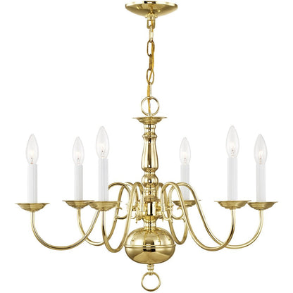 Six Light Dimmable Chandelier With Shades