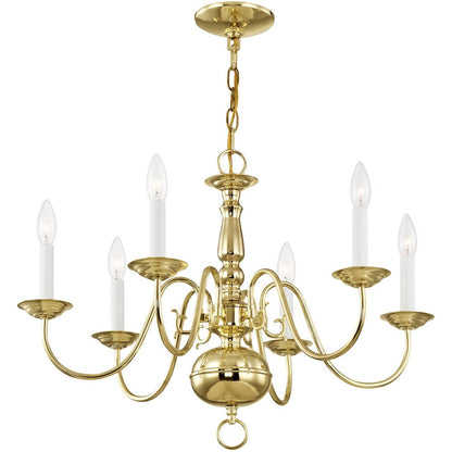 Six Light Dimmable Chandelier With Shades