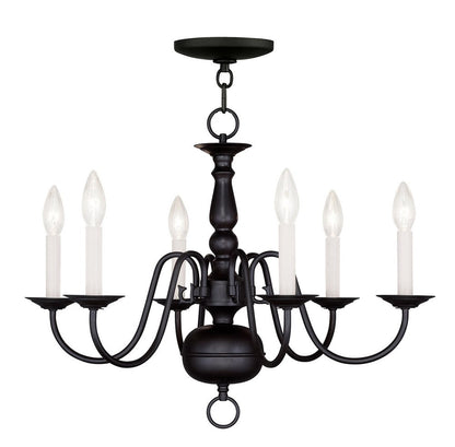 Six Light Dimmable Chandelier With Shades