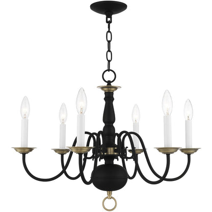 Six Light Dimmable Chandelier With Shades