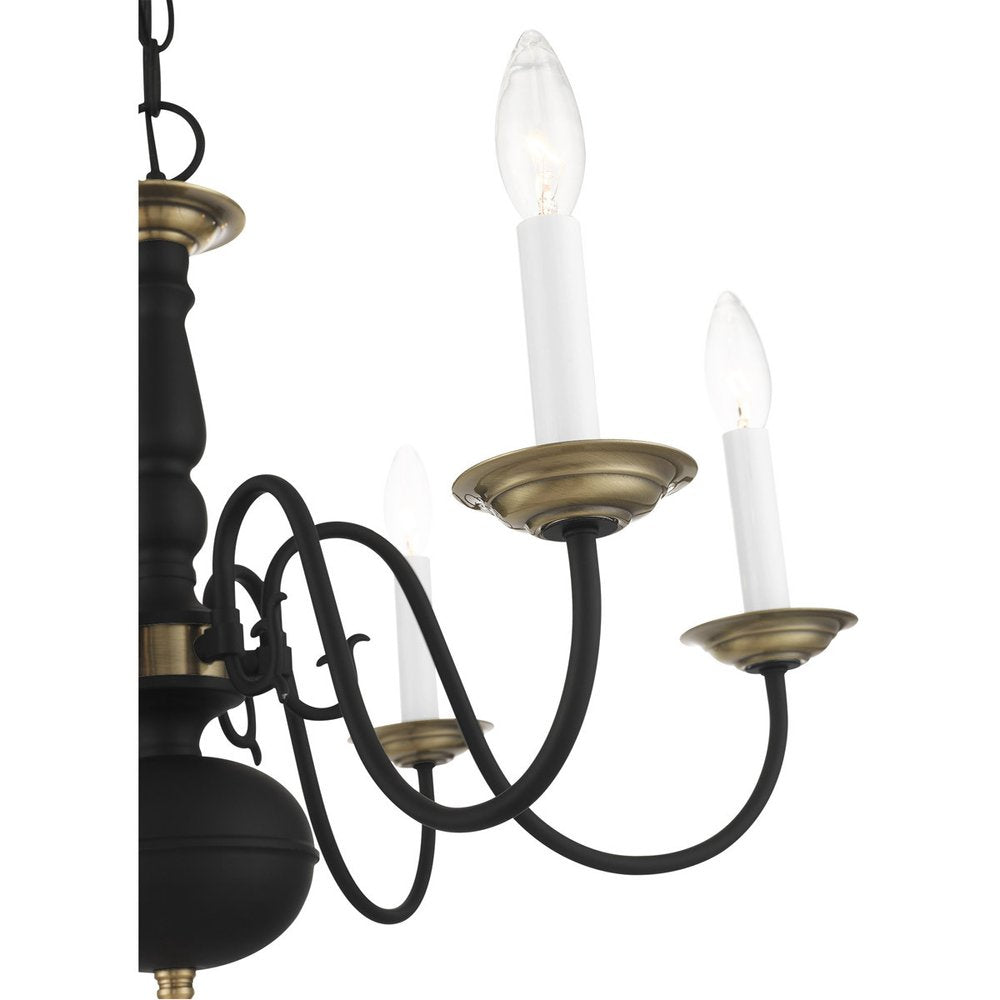 Six Light Dimmable Chandelier With Shades
