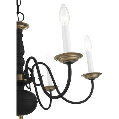 Six Light Dimmable Chandelier With Shades