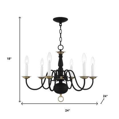 Six Light Dimmable Chandelier With Shades