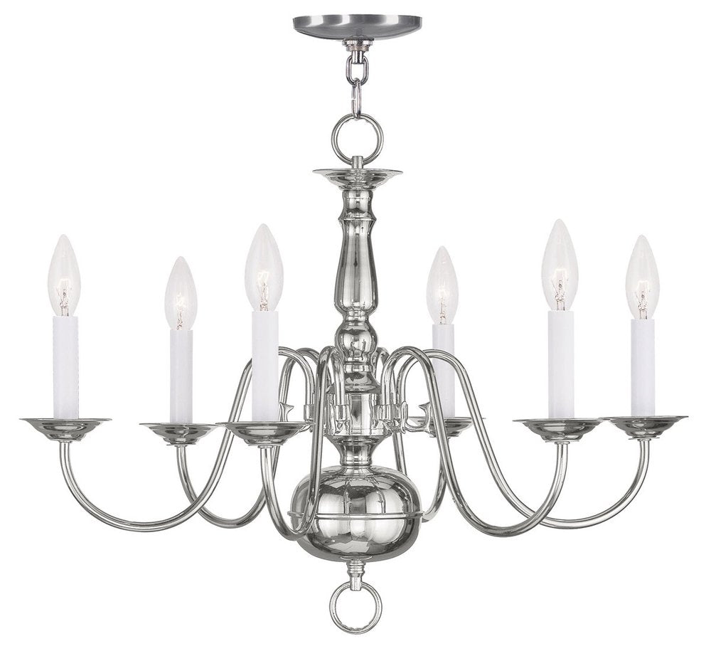 Six Light Dimmable Chandelier With Shades