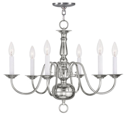 Six Light Dimmable Chandelier With Shades