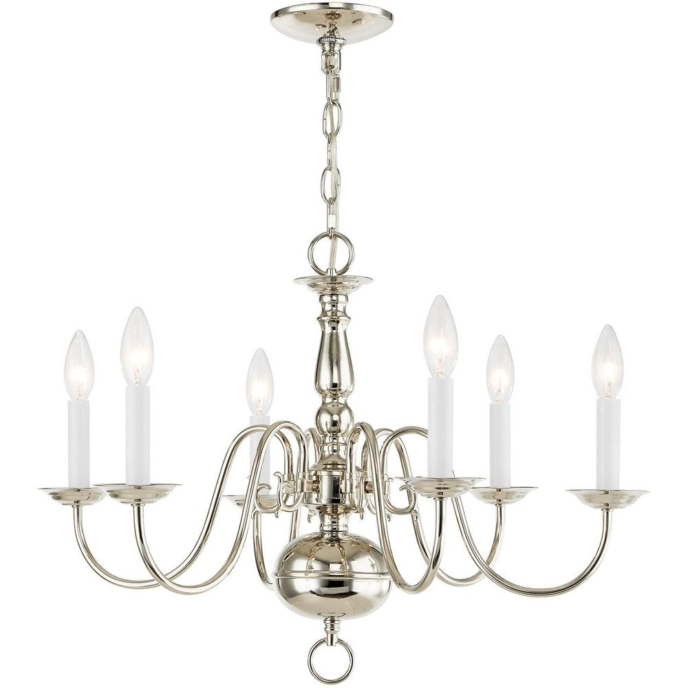 Six Light Dimmable Chandelier With Shades