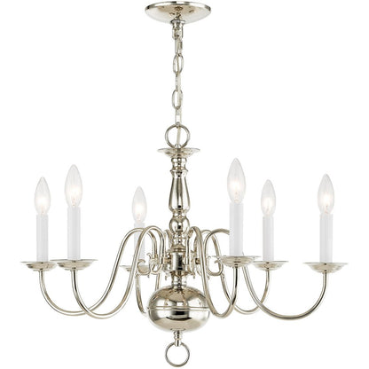 Six Light Dimmable Chandelier With Shades