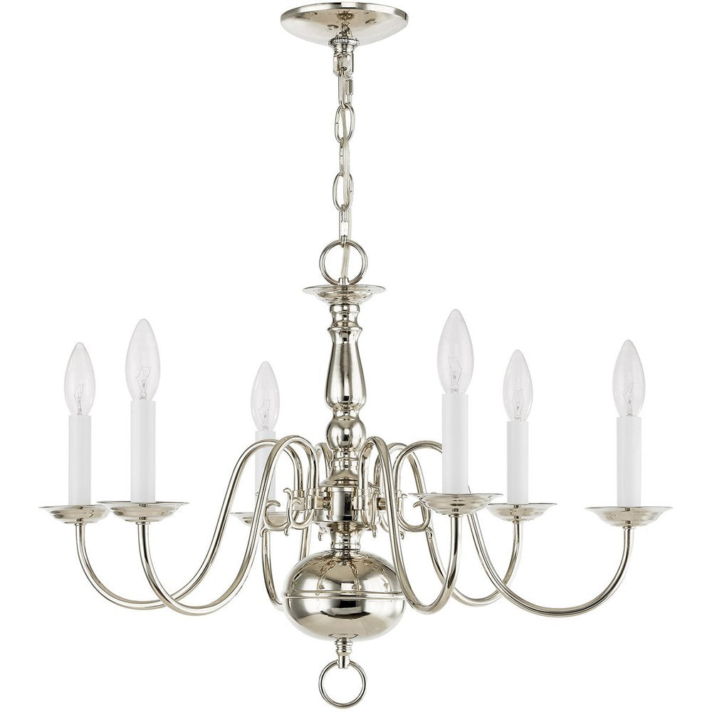 Six Light Dimmable Chandelier With Shades
