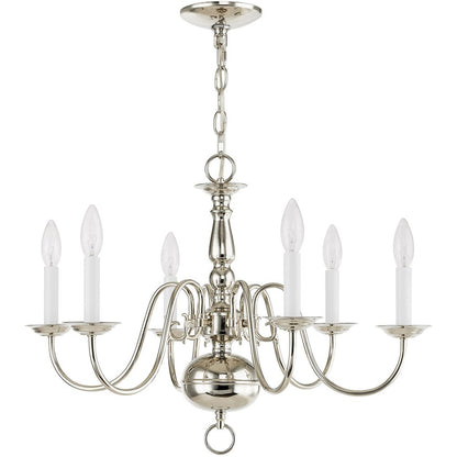 Six Light Dimmable Chandelier With Shades