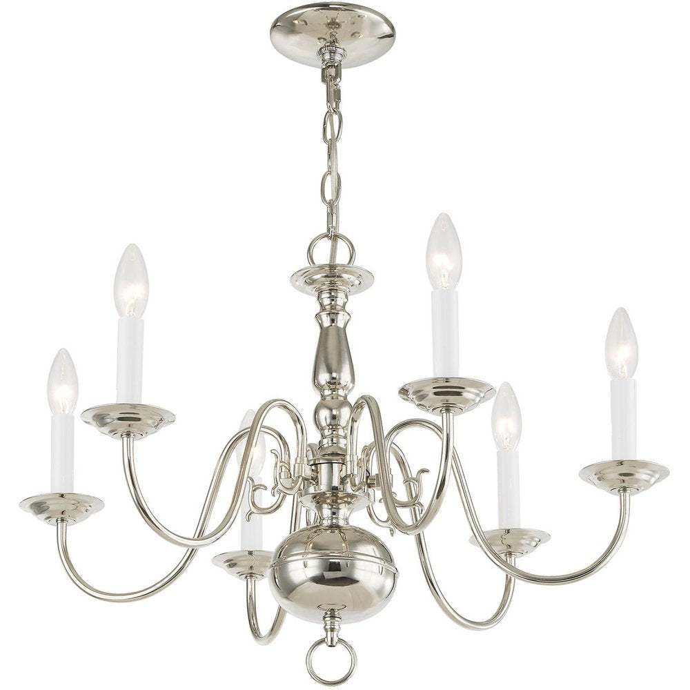 Six Light Dimmable Chandelier With Shades