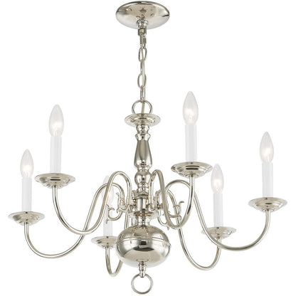Six Light Dimmable Chandelier With Shades