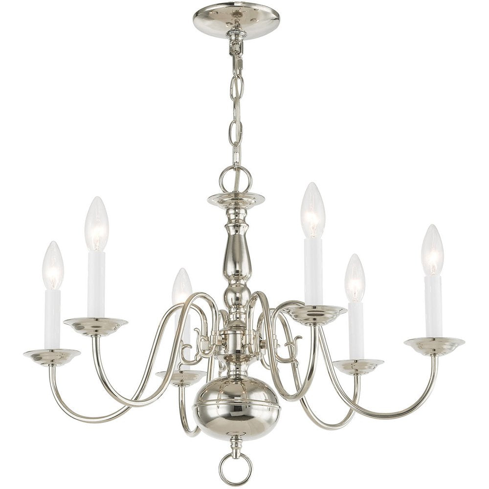 Six Light Dimmable Chandelier With Shades